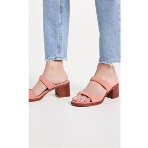 Madewell Pink Ora Double Strap Leather Heeled Sandals Womens Size 8.5
